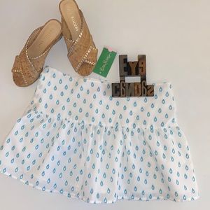 🆕🌴LILLY PULITZER ‘Earna Skirt’ in Shorely Blue April Showers Eyelet Print